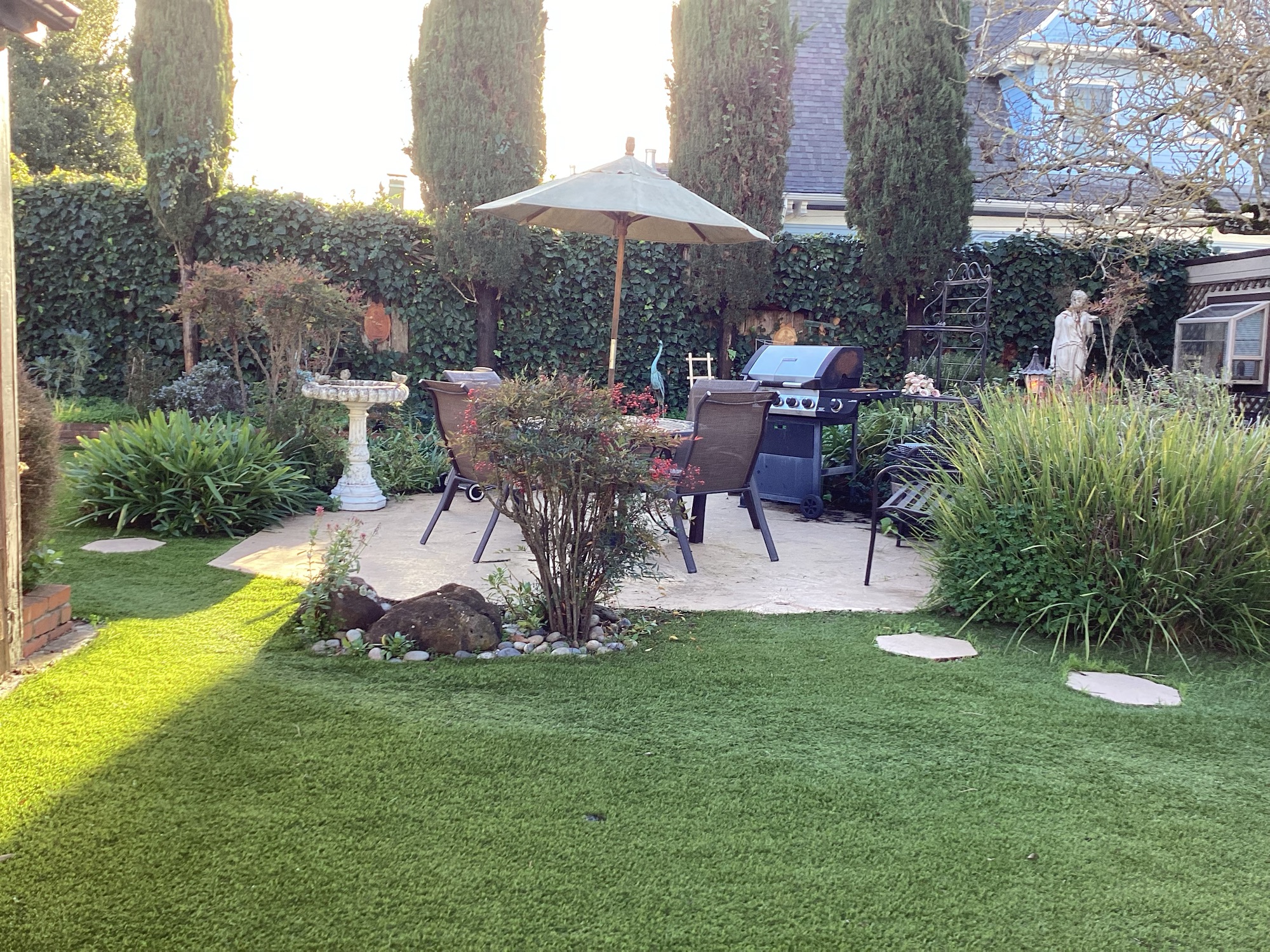 Outdoor patio and garden image from the 2024 post 2nd Phase Decade of Healing