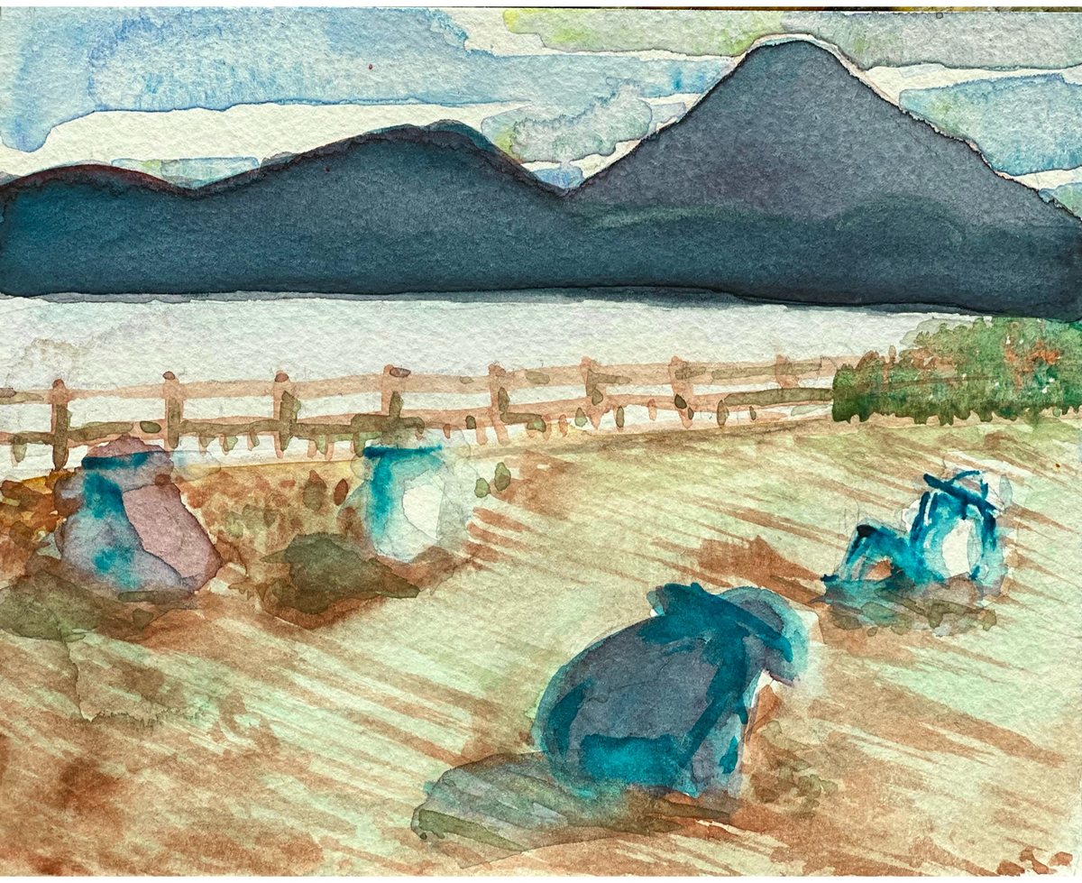 Gardeners by Lake Ikeda
