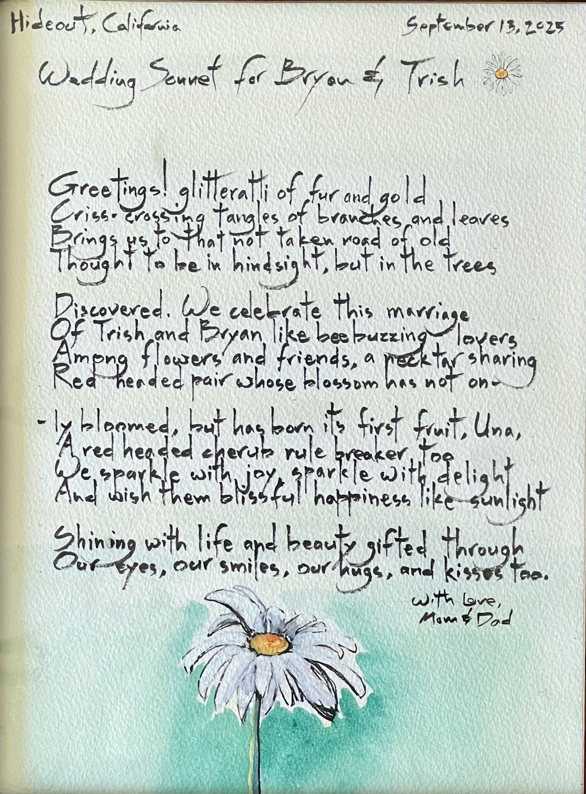 Wedding Sonnet for Bryan & Trish